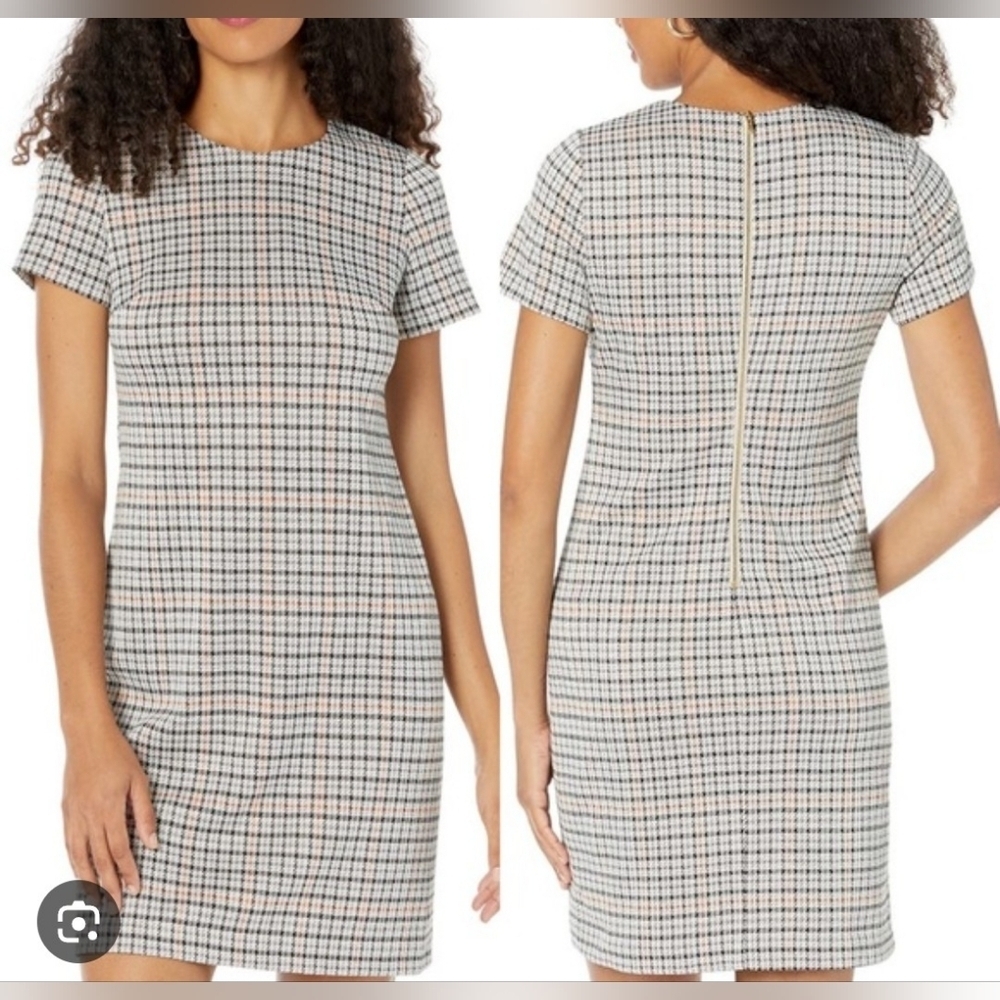 Calvin Klein Black and White Checkered Mini Dress